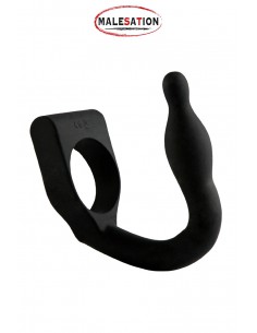 Plug anal vibrant à mémoire de forme avec cockring intégré.