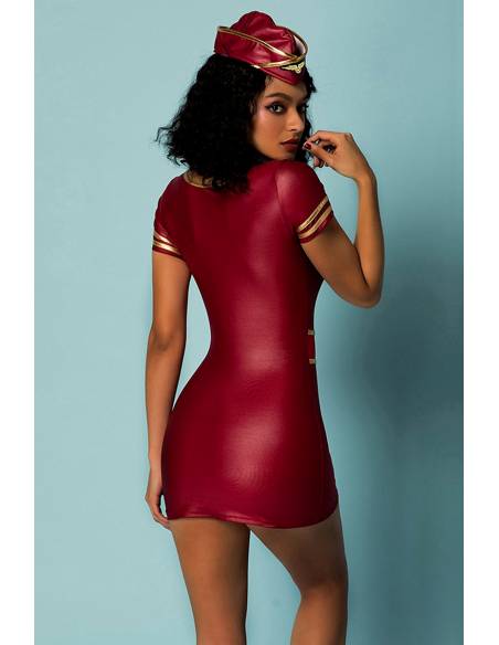 Déguisement sexy uniforme Hôtesse de l'air dos