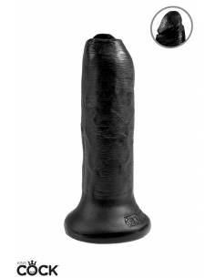 Godemichet réaliste noir avec prépuce King Cock 17.5x4.5cm