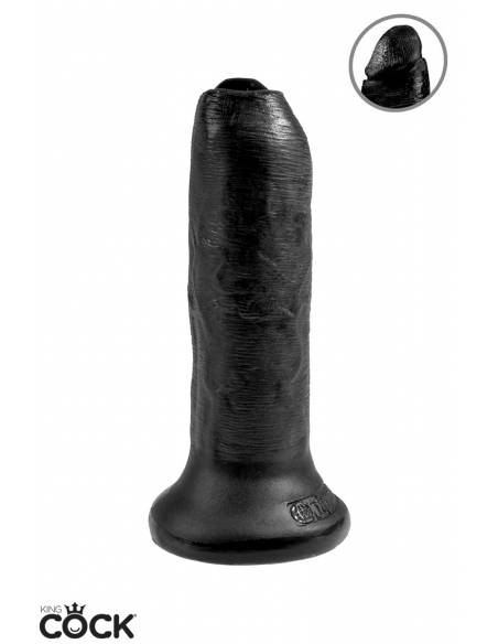 Godemichet réaliste noir avec prépuce King Cock 17.5x4.5cm