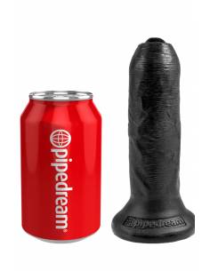Godemichet réaliste noir avec prépuce King Cock 17.5x4.5cm 2