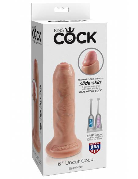 Godemichet réaliste avec prépuce King Cock 17.5x4.5cm boite