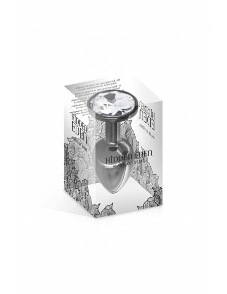 Plug/Bijou anal acier noir S 145gr Hidden Eden boite