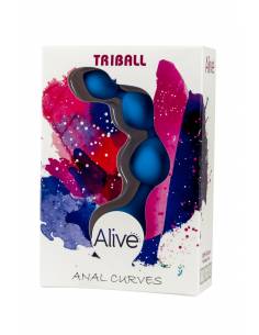 Plug chaine anal Triball silicone bleu 2