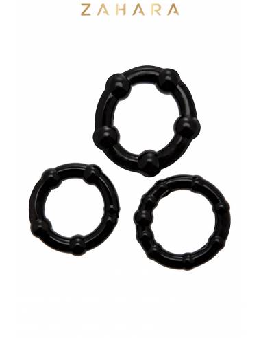 Set de 3 Cockrings noir Zahara