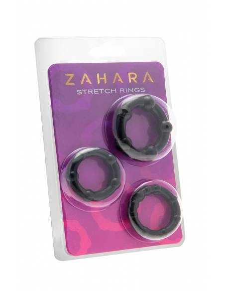 emballage du Set de 3 Cockrings noir Zahara