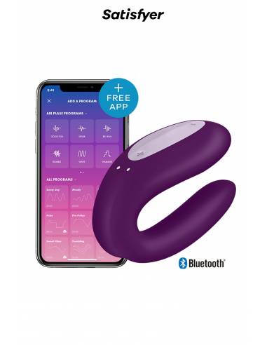 Stimulateur connecté Satisfyer Double Joy violet