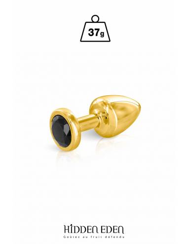 Plug bijou aluminium Or et Noir taille XS