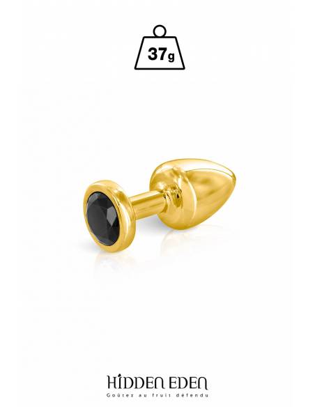 Plug bijou aluminium Or et Noir taille XS