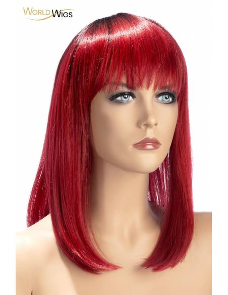 perruque mi-longue bi-colore rouge Elvira