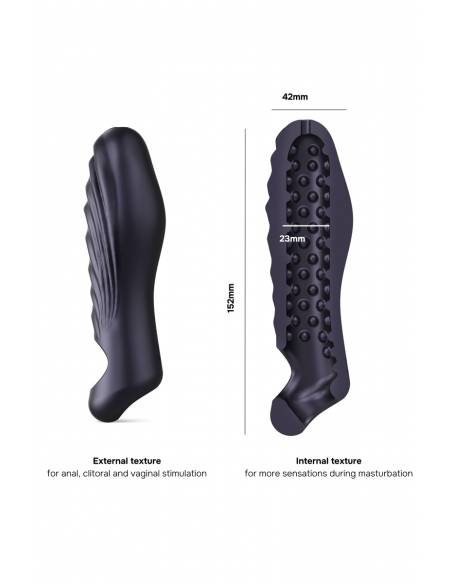 Gaine de pénis 3 en 1 Ryzer Black Plum taille