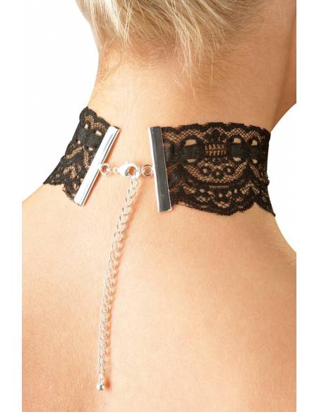Collier sexy en dentelle Noire
