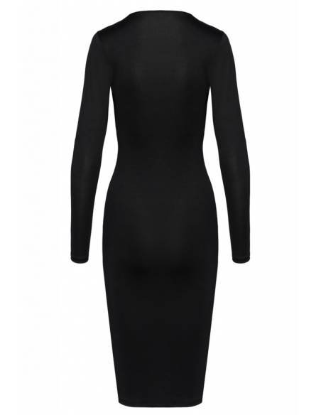 Robe noire à manches longues Cotelly Party dos