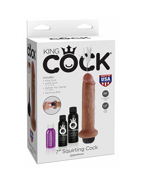 Boite du Godemichet réaliste éjaculateur King Cock 18cm