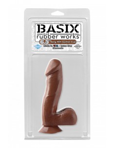 Godemichet réaliste marron à ventouse Basix 18cm 2