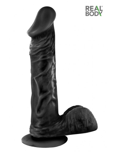 Godemichet ultra-réaliste TPE noir Real Bruce 23cm