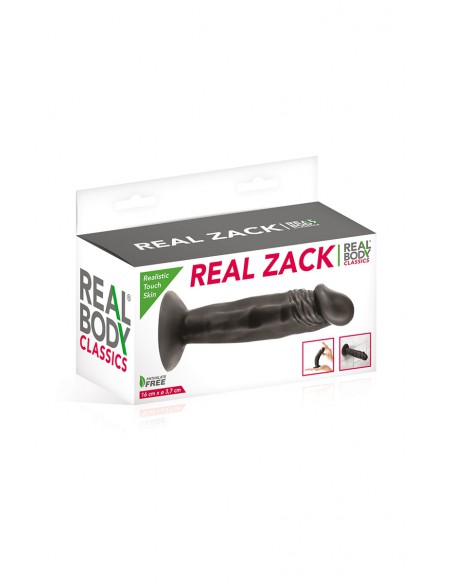 boite du Godemichet réaliste Real Body Zack Noir, ultra doux