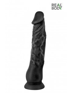 Godemichet 21cm noir Real Body Justin, ultra réaliste avec toucher "réalistic touch skin"