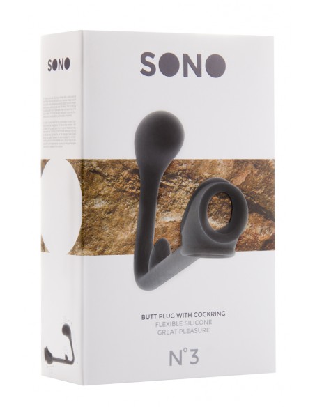 Boite du Plug anal en silicone avec cockring intégré SONO