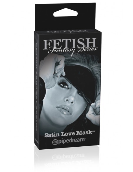 Boite du Bandeau Fetish SM en Satin noir