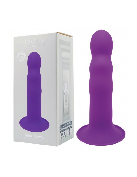 Godemichet double densité Hitsens 3 violet 18cm et sa boite