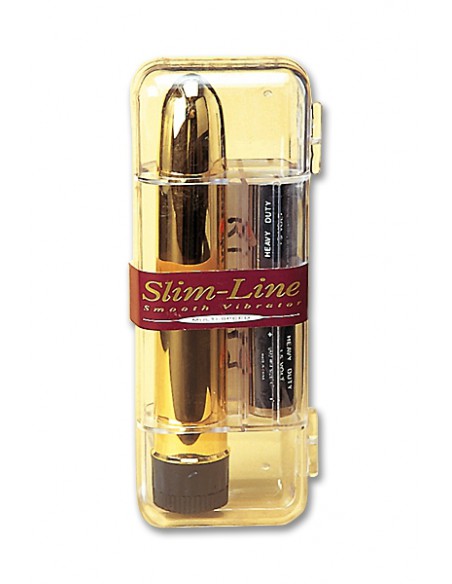 Boite du Vibromasseur doré Slim Line