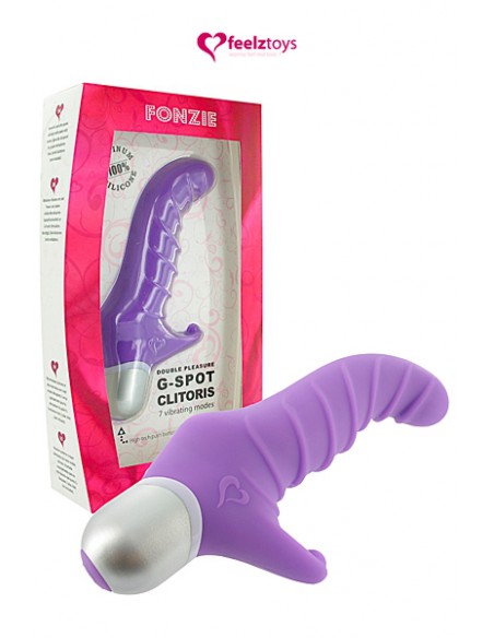 Boite du Vibromasseur spécial point G et clitoris Fonzie violet