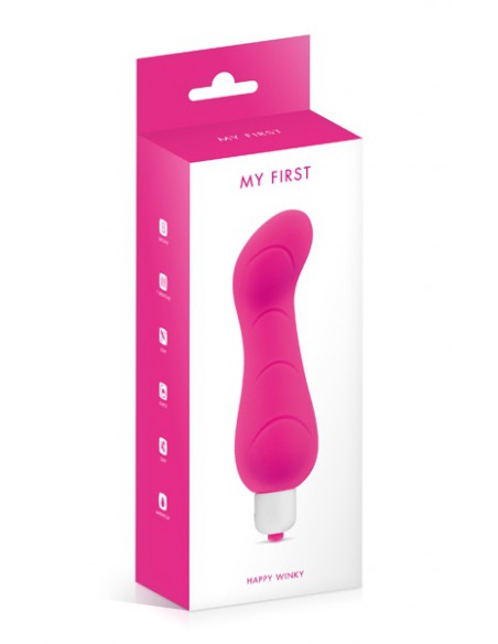 Boite du Vibromasseur Silicone spécial point G Happy Winky